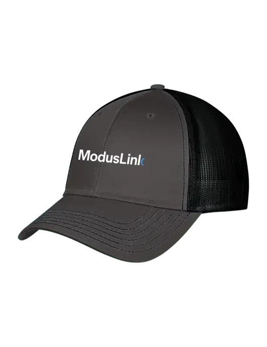 Charcoal & Black Mesh Trucker Cap Snap Back w/ModusLink Logo