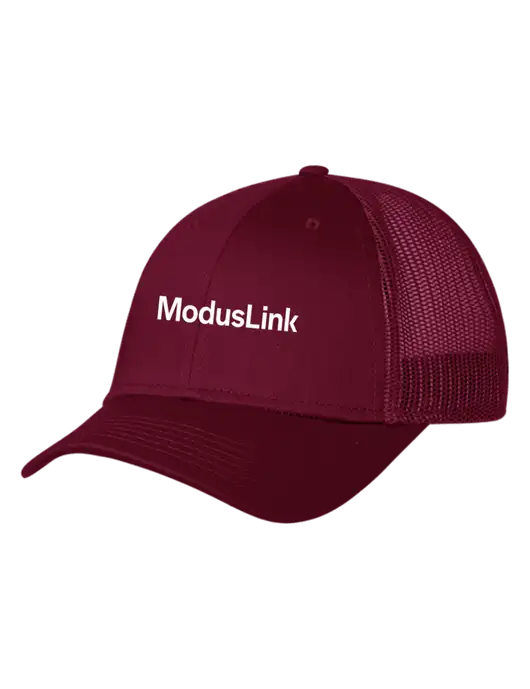 Maroon Mesh Trucker Cap Snap Back w/ModusLink Logo
