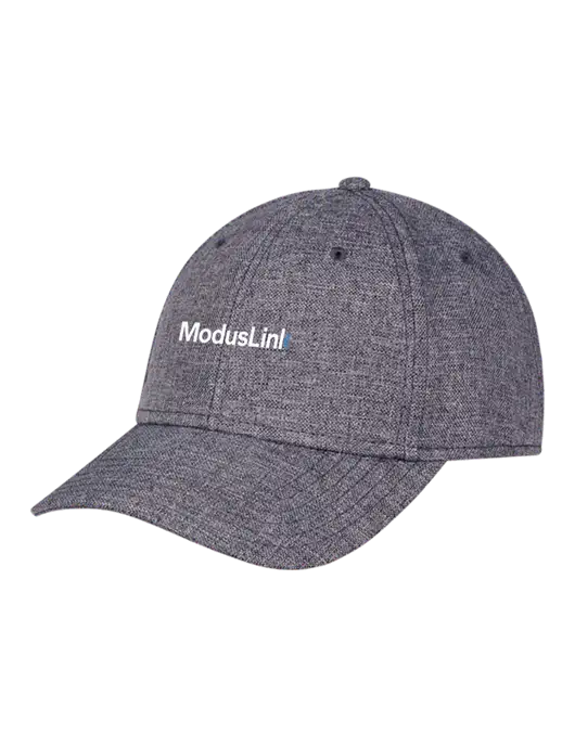 Heather Charcoal Structured Linen Look Cap Hook & Loop w/ModusLink Logo