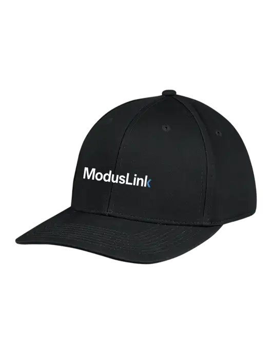 Premium Modern Structured Twill Black Snapback Cap w/ModusLink Logo