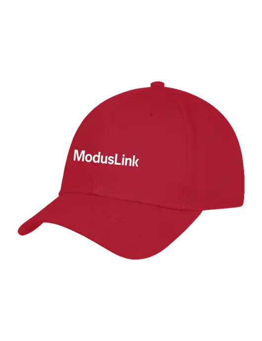 Red Structured Cap Hook & Loop w/ModusLink Logo