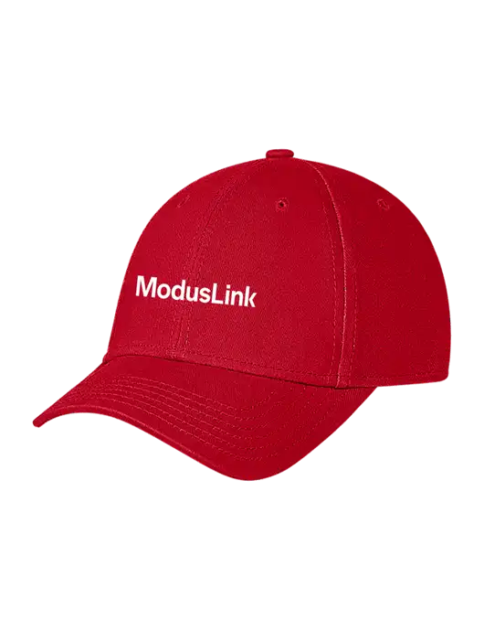 Red Structured Soft Snap Closure Hook & Loop Cap w/ModusLink Logo