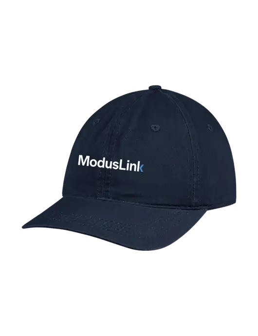 Garment Washed Unstructured Twill Navy Cap w/ModusLink Logo