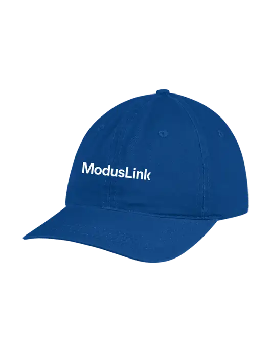 Garment Washed Unstructured Twill Royal Cap w/ModusLink Logo