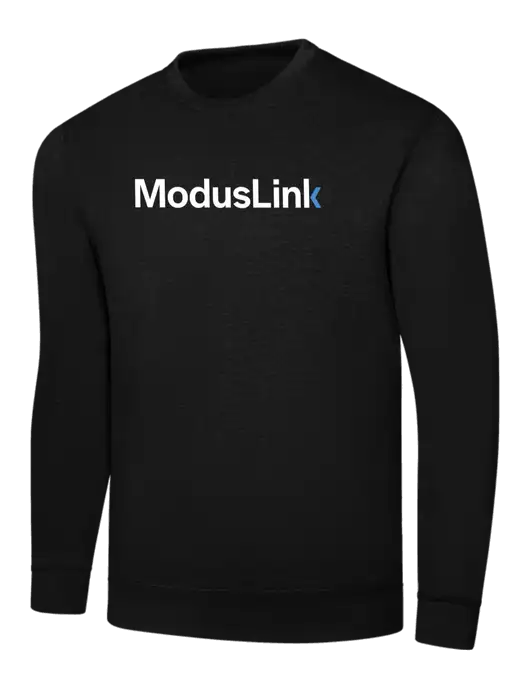 Black 7.8 oz Ring Spun Crew Sweatshirt w/ModusLink Logo