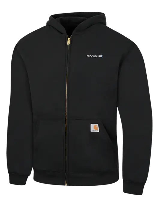 Carhartt Black Midweight Hooded Zip-Front Sweatshirt w/ModusLink Logo