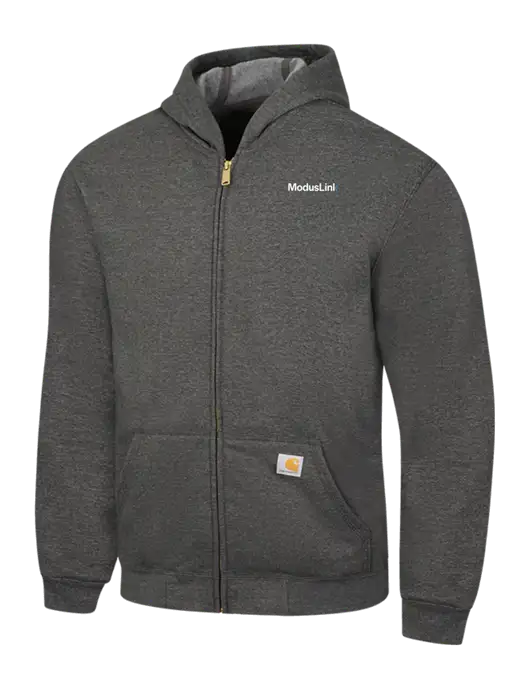 Carhartt Dark Grey Heather Midweight Hooded Zip-Front Sweatshirt w/ModusLink Logo