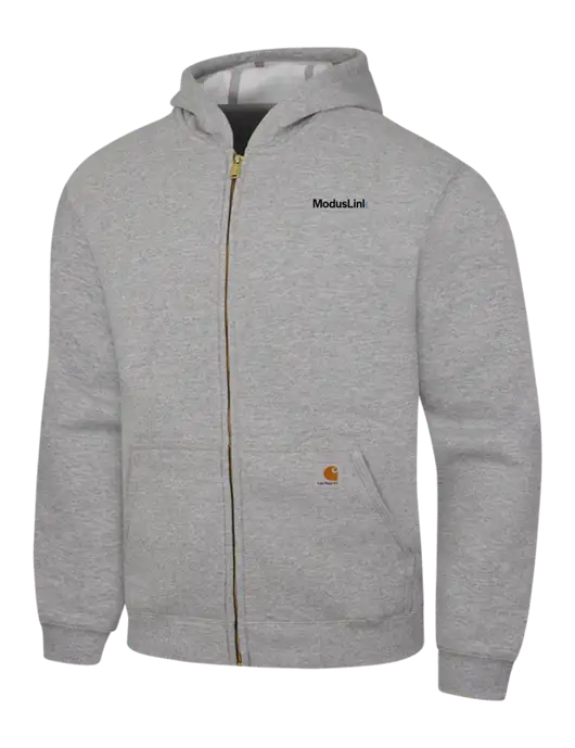 Carhartt Light Grey Heather Midweight Hooded Zip-Front Sweatshirt w/ModusLink Logo