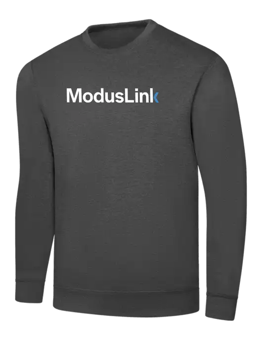 Charcoal 7.8 oz Ring Spun Crew Sweatshirt w/ModusLink Logo