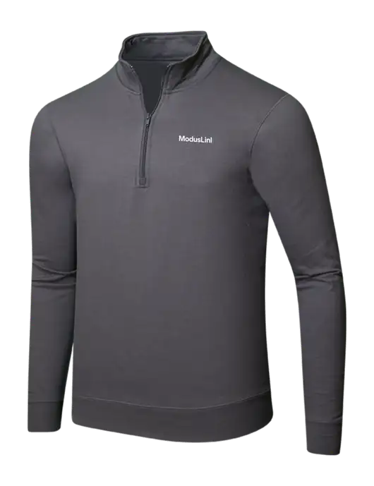 Charcoal 8.5 oz Ring Spun 1/4 Zip Pullover Sweatshirt w/ModusLink Logo