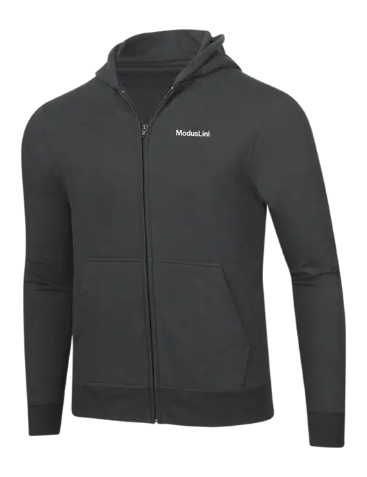 Charcoal 8.5 oz Ring Spun Zip Hooded Sweatshirt w/ModusLink Logo