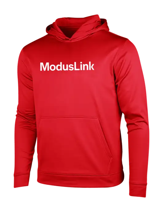 Deep Red Sport-Wick Fleece Hooded Pullover w/ModusLink Logo