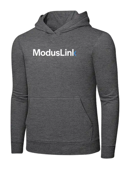 Graphite Heather 7.8. oz Ring Spun Hooded Sweatshirt w/ModusLink Logo