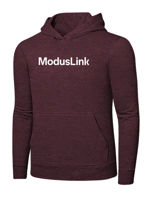 Heather Maroon 7.8 oz Ring Spun Hooded Sweatshirt w/ModusLink Logo