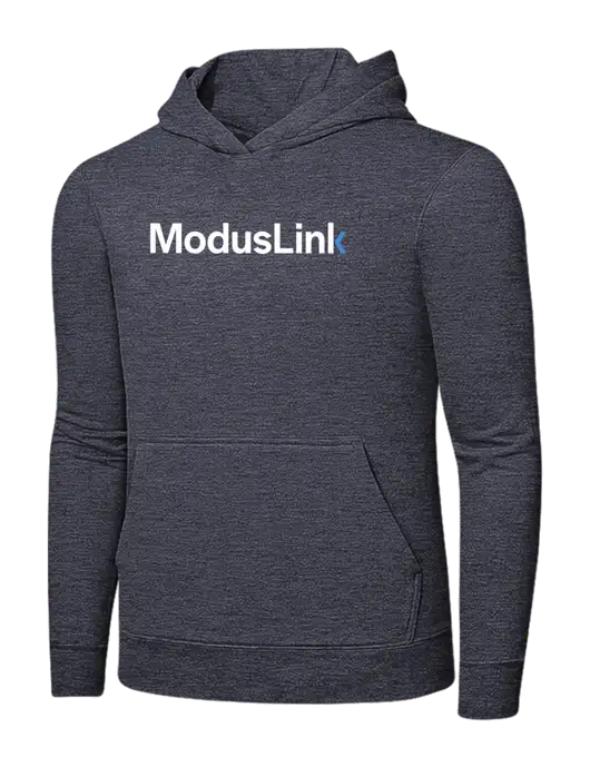Heather Navy 7.8 oz Ring Spun Hooded Sweatshirt w/ModusLink Logo