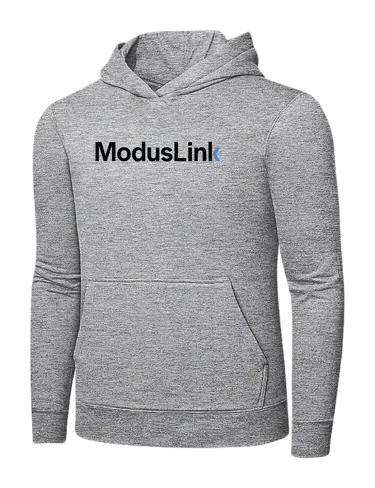 Light Grey Heather 7.8 oz Ring Spun Hooded Sweatshirt w/ModusLink Logo