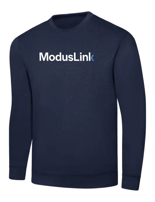 Navy 7.8 oz Ring Spun Crew Sweatshirt w/ModusLink Logo