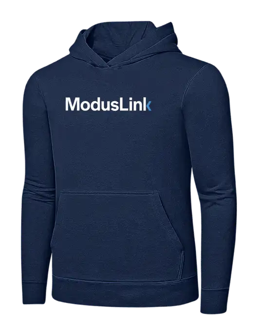 Navy 7.8 oz Ring Spun Hooded Sweatshirt w/ModusLink Logo