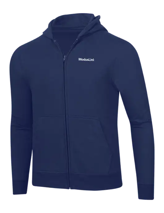 Navy 8.5 oz Ring Spun Zip Hooded Sweatshirt w/ModusLink Logo