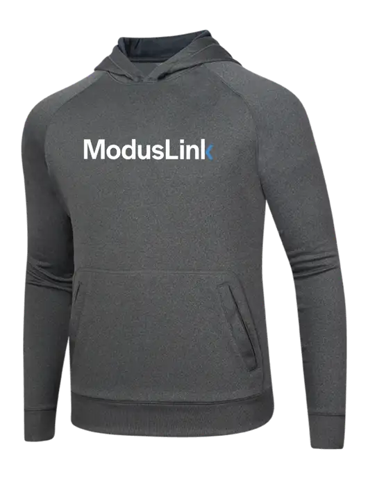 Tech Graphite Heather Fleece Hooded Sweatshirt w/ModusLink Logo