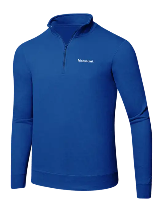 True Royal 8.5 oz Ring Spun 1/4 Zip Pullover Sweatshirt w/ModusLink Logo