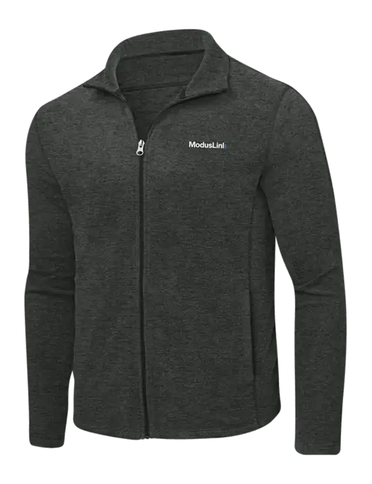 Charcoal Heather Microfleece Full-Zip Jacket w/ModusLink Logo