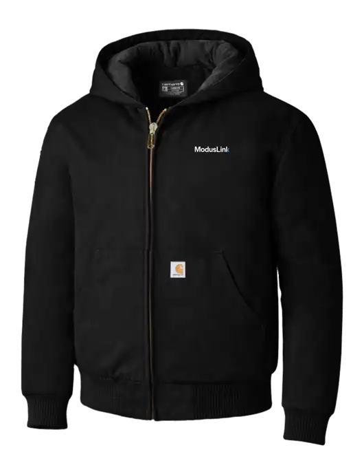 Carhartt Black Quilted-Flannel-Lined Duck Active Jacket w/ModusLink Logo