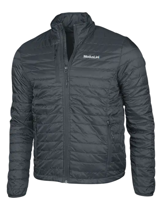 Dark Grey Puffy Packable Jacket w/ModusLink Logo