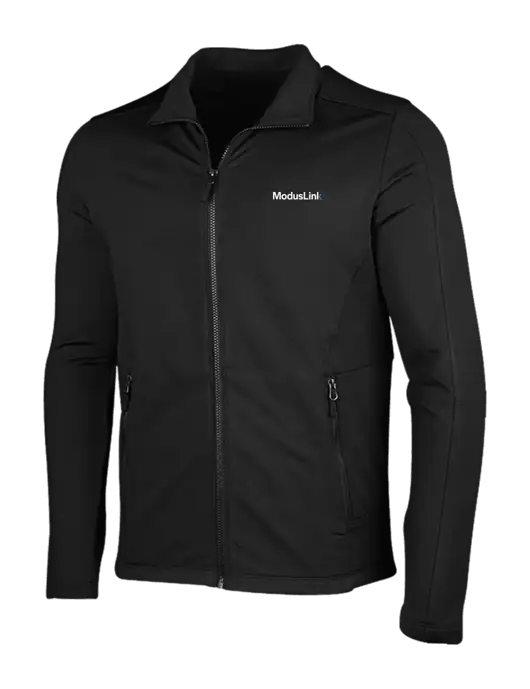 Deep Black Grid Fleece Jacket w/ModusLink Logo