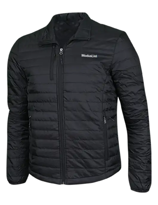 Deep Black Puffy Packable Jacket w/ModusLink Logo