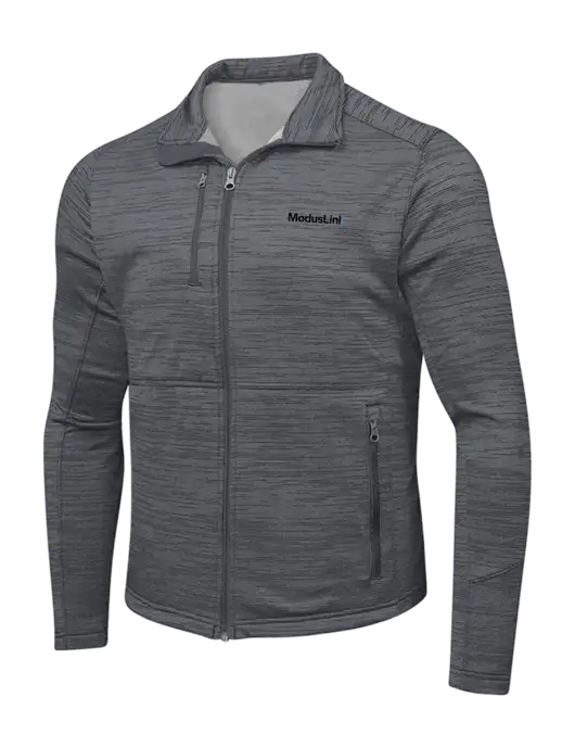 Medium Grey Digi Stripe Fleece Jacket w/ModusLink Logo