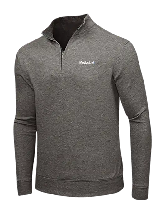 Charcoal Heather/Medium Heather Grey Interlock 1/4 Zip w/ModusLink Logo