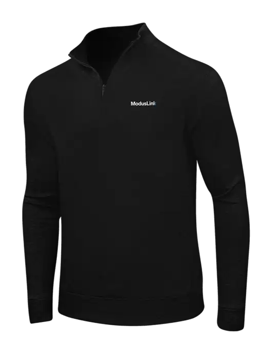 Deep Black/Charcoal Heather Interlock 1/4 Zip w/ModusLink Logo