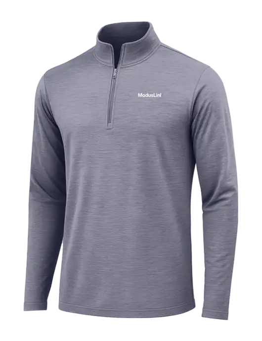 True Navy Heather Posicharge Tri-Blend Wicking 1/4 Zip Pullover w/ModusLink Logo