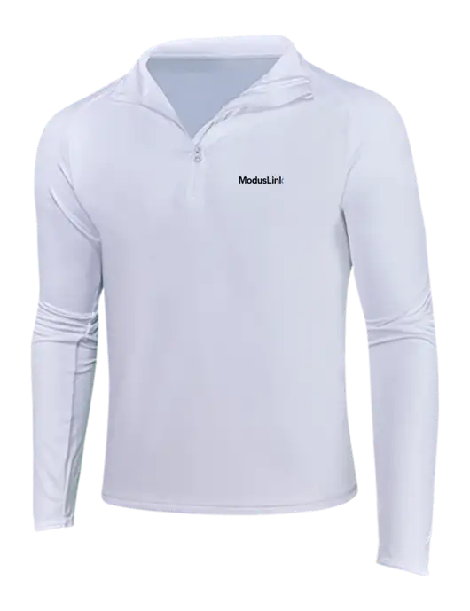 White Sport Wick Stretch 1/4 Zip Pullover w/ModusLink Logo