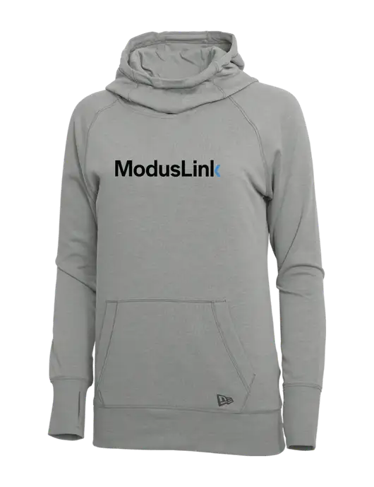 New Era Shadow Grey Heather Womens Tri-Blend Fleece Pullover Hoodie w/ModusLink Logo