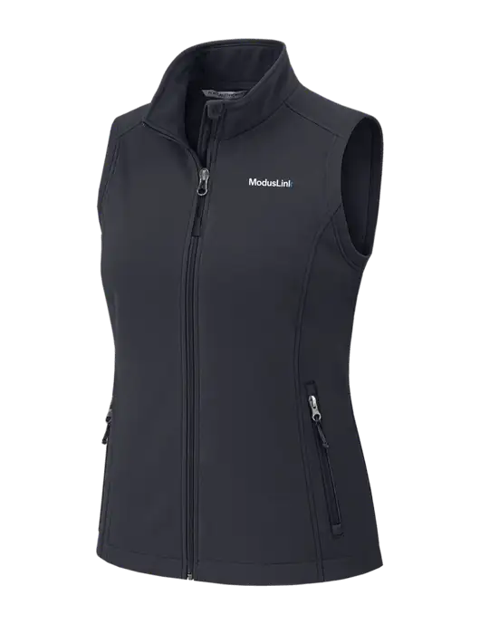 Charcoal Grey Womens Core Soft Shell Vest w/ModusLink Logo