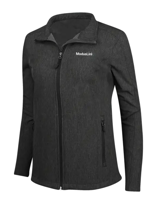 Black Charcoal Heather Womens Core Soft Shell Jacket w/ModusLink Logo
