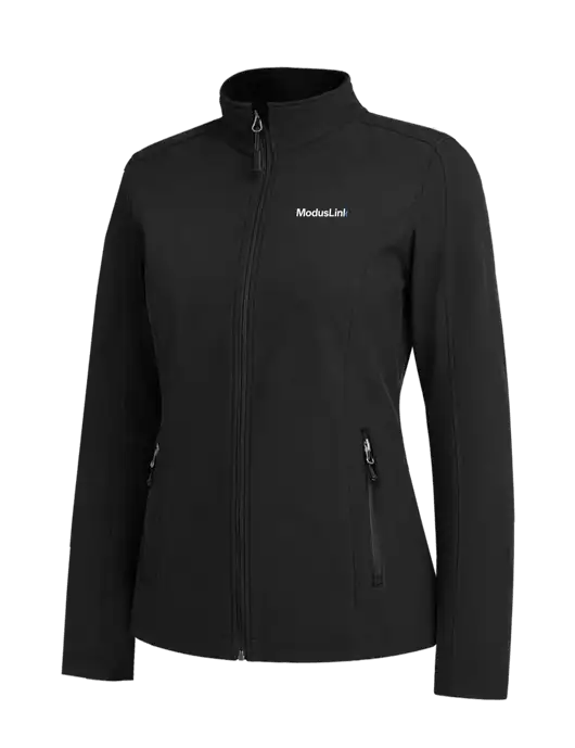 Black Womens Core Soft Shell Jacket w/ModusLink Logo