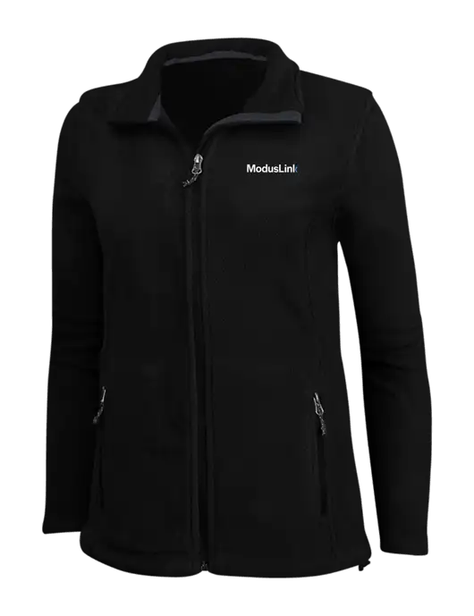 Womens Black Fleece Jacket w/ModusLink Logo