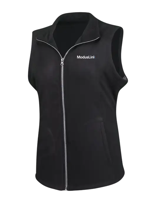 Black Womens Microfleece Vest w/ModusLink Logo
