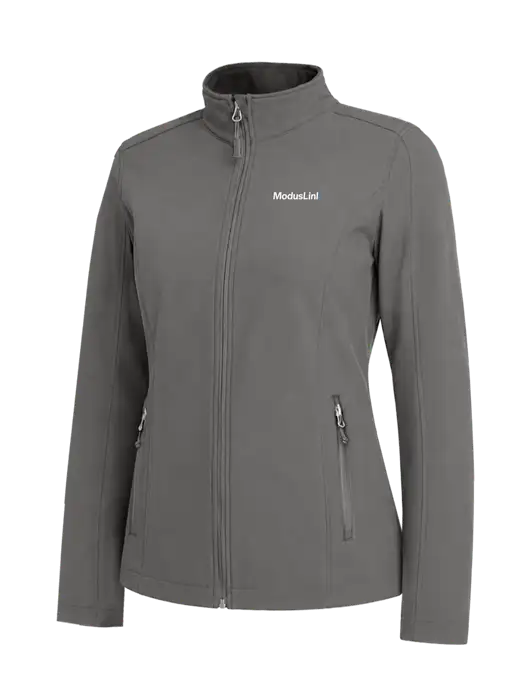 Medium Grey Womens Core Soft Shell Jacket w/ModusLink Logo