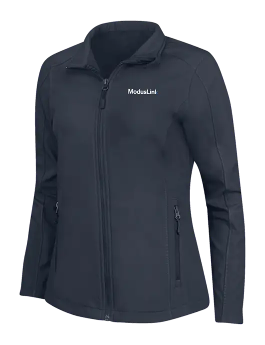 Navy Womens Core Soft Shell Jacket w/ModusLink Logo