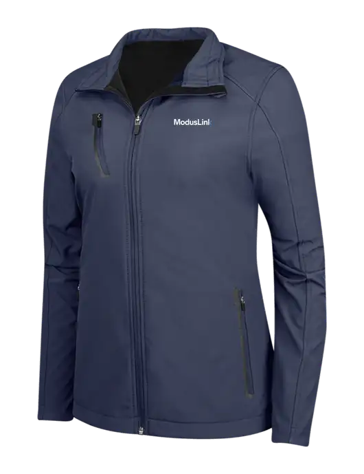 Navy Womens Welded Softshell Jacket w/ModusLink Logo