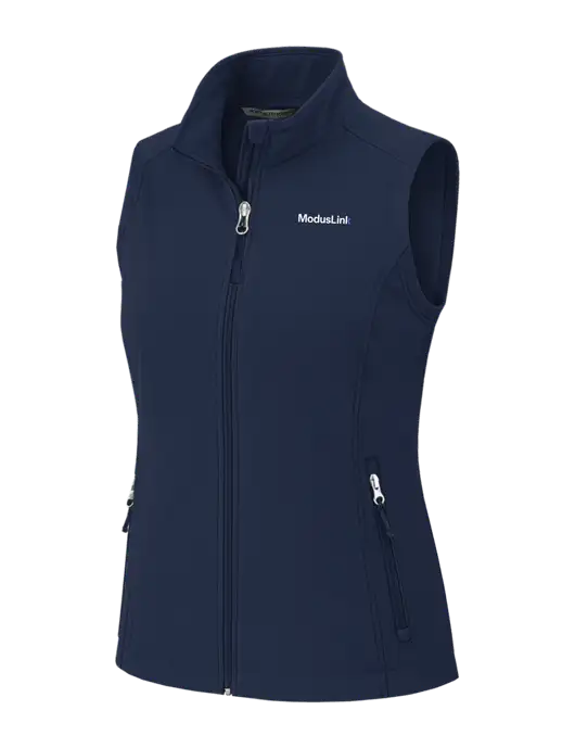 Navy Womens Core Soft Shell Vest w/ModusLink Logo