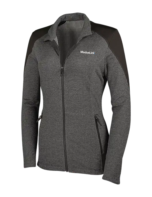 Medium Grey Heather Womens Grid Fleece Jacket w/ModusLink Logo