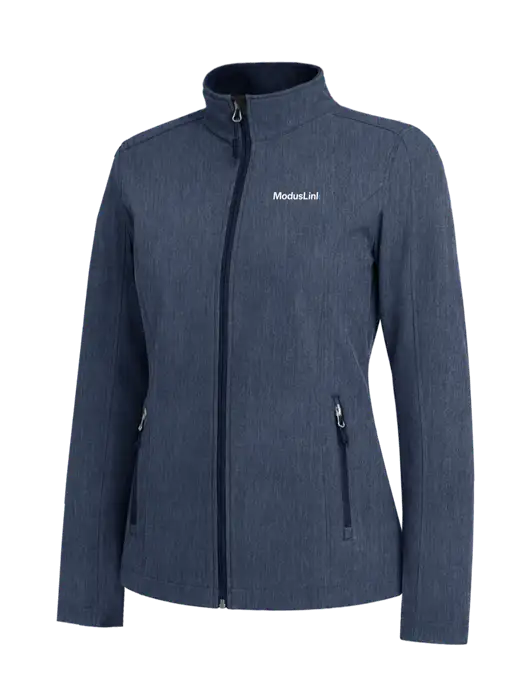 Navy Heather Womens Core Soft Shell Jacket w/ModusLink Logo