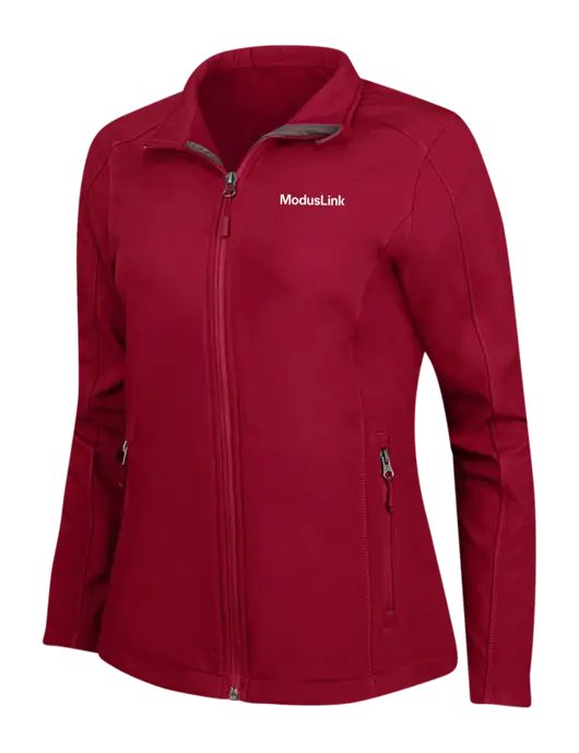 Red Womens Core Soft Shell Jacket w/ModusLink Logo