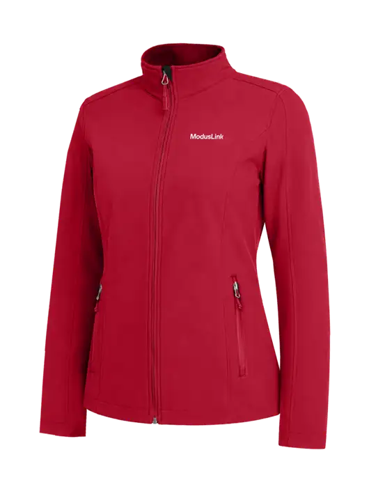 Red Womens Core Soft Shell Jacket w/ModusLink Logo