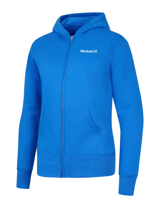 Royal Womens Core Fleece Full-Zip Hooded Sweatshirt w/ModusLink Logo